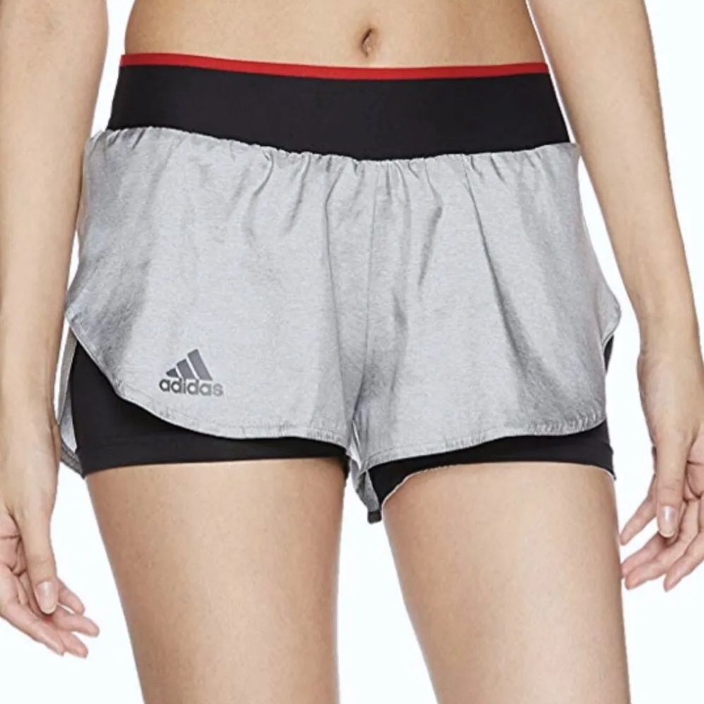 adidas Women's Gray and Black Athletic Shorts